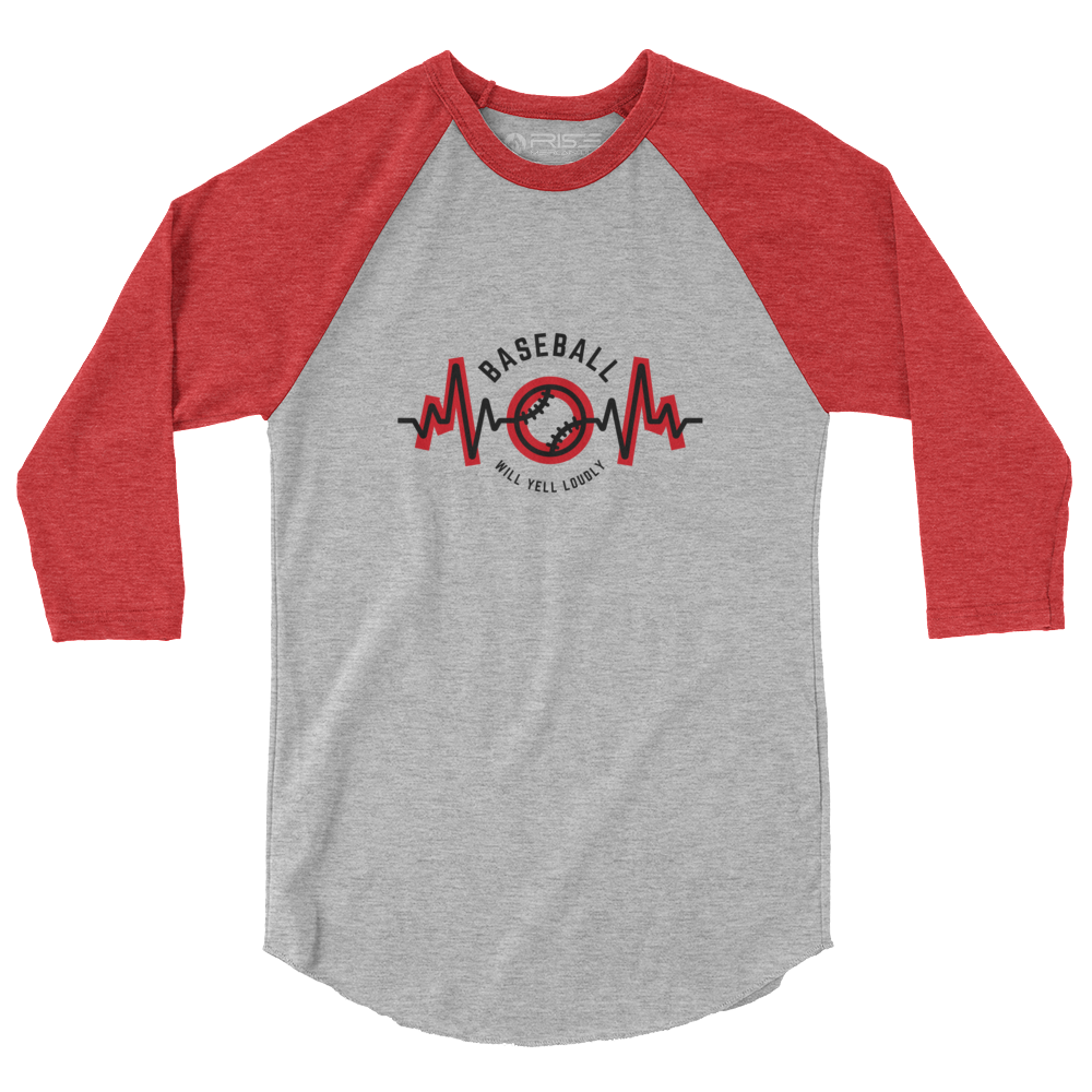 Red/Grey Raglan Tee (Baseball Mom)