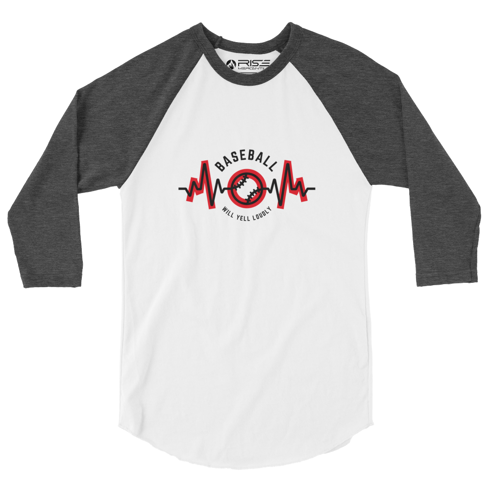 Grey/White Raglan Tee (Baseball Mom)