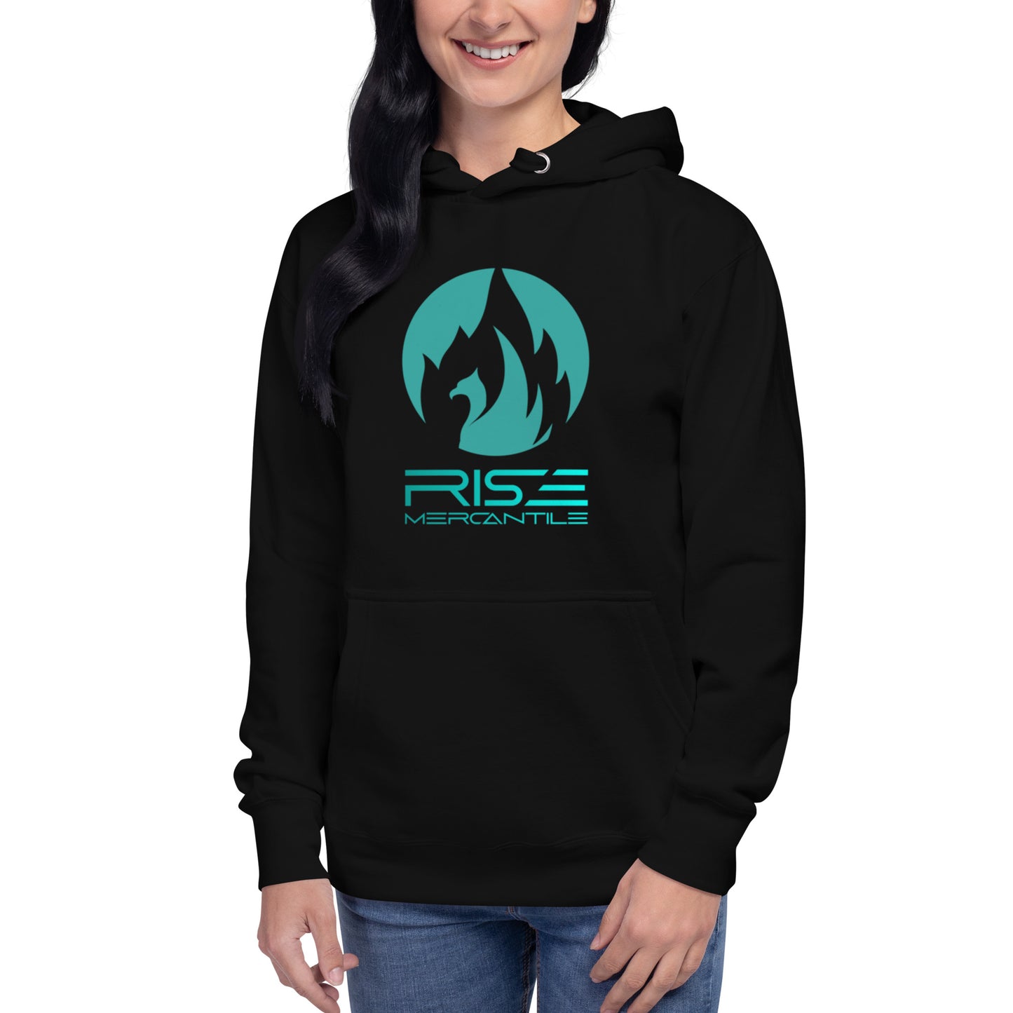 Rise Mercantile Original Teal Logo Hoodie Unisex