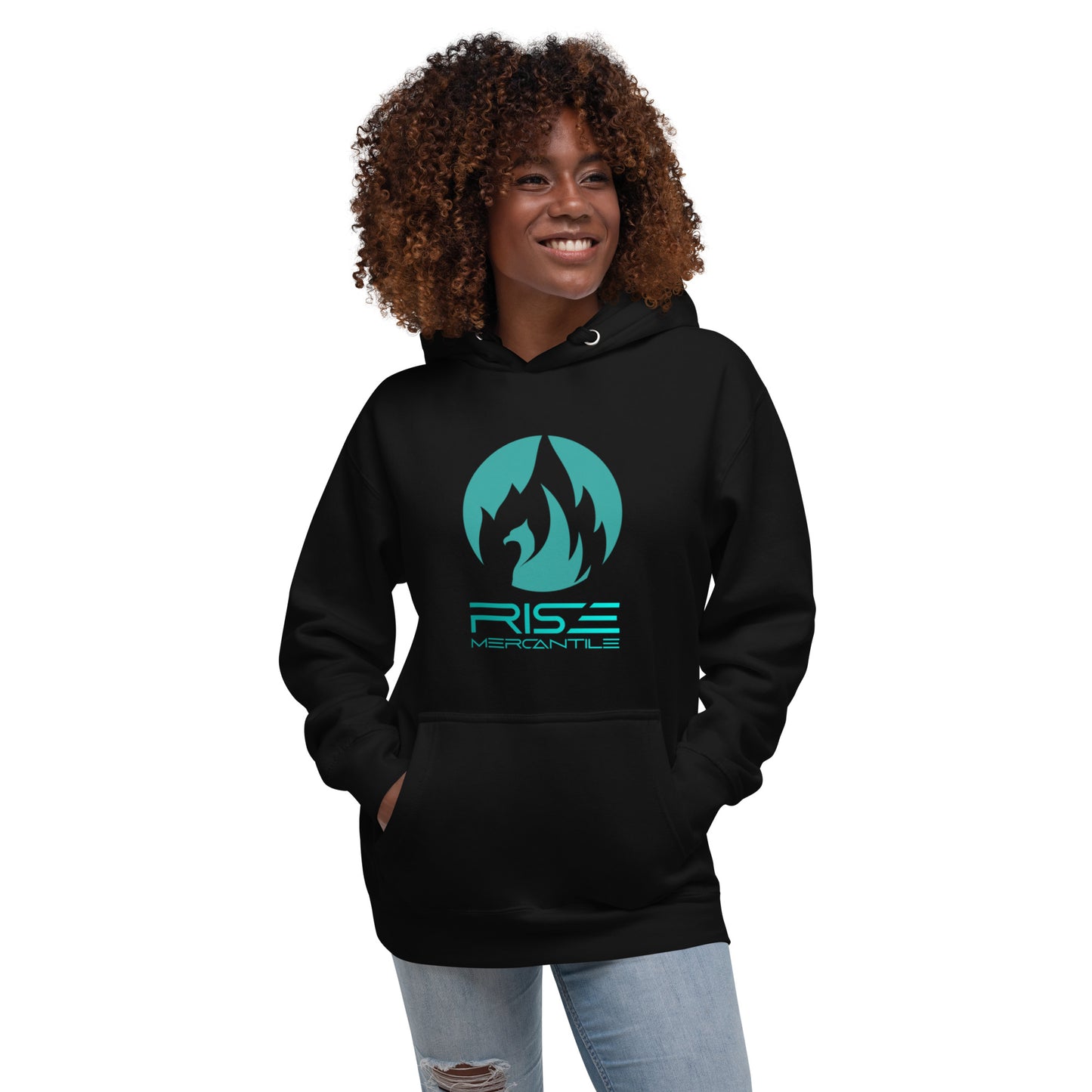 Rise Mercantile Original Teal Logo Hoodie Unisex