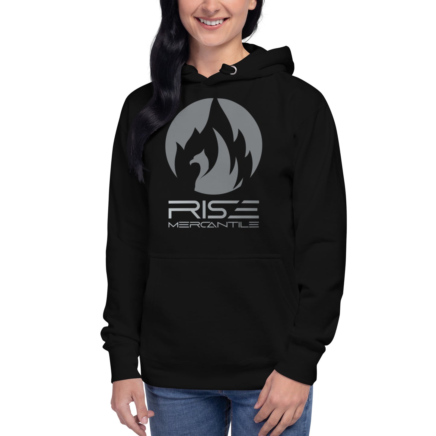 Rise Mercantile Grey Logo Hoodie Unisex