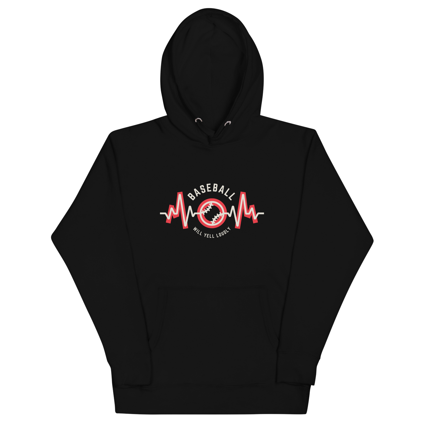 Black Cotton/Poly Blend Women's Hoodie (Baseball Mom)