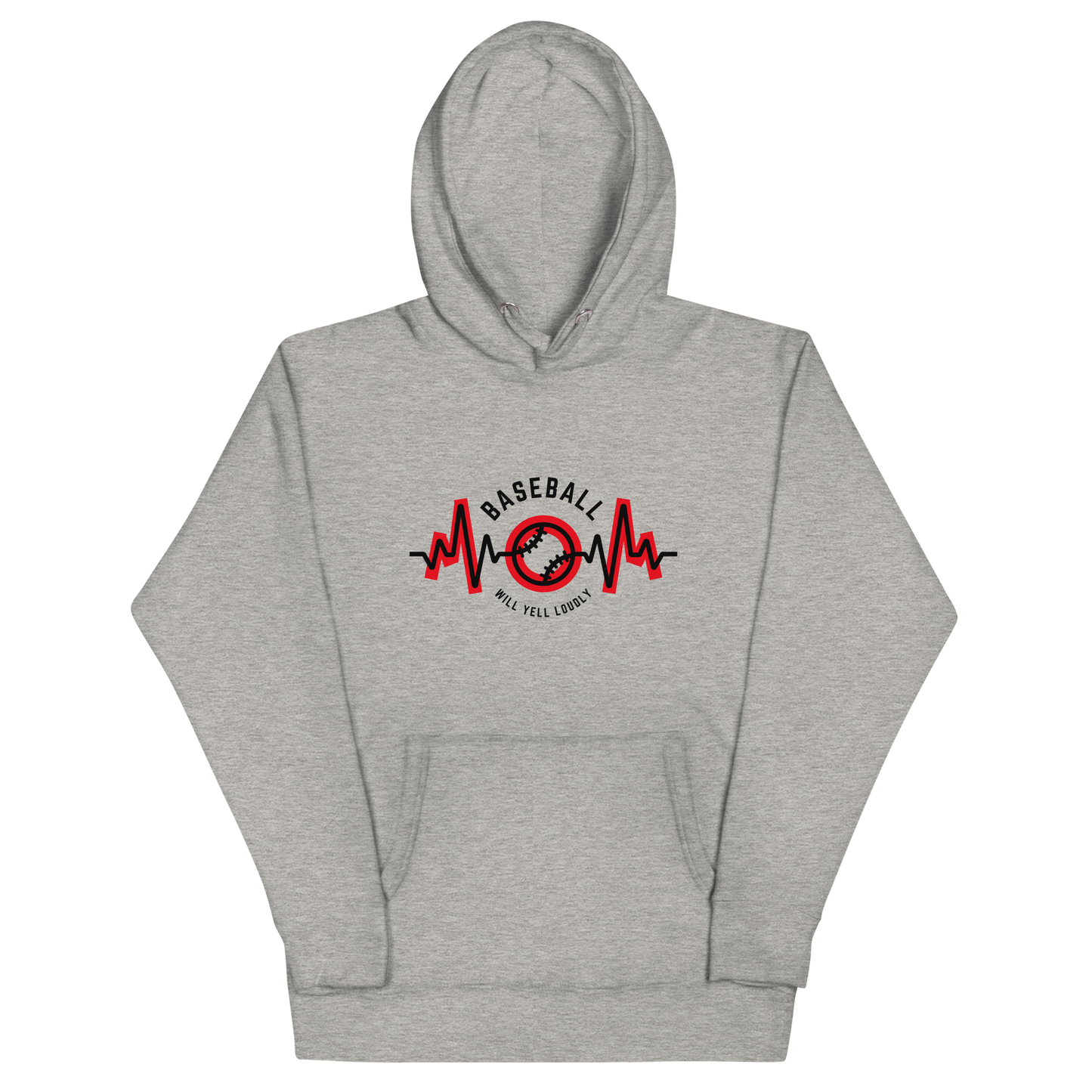 Carbon Grey Cotton/Poly Blend Women's Hoodie (Baseball Mom)