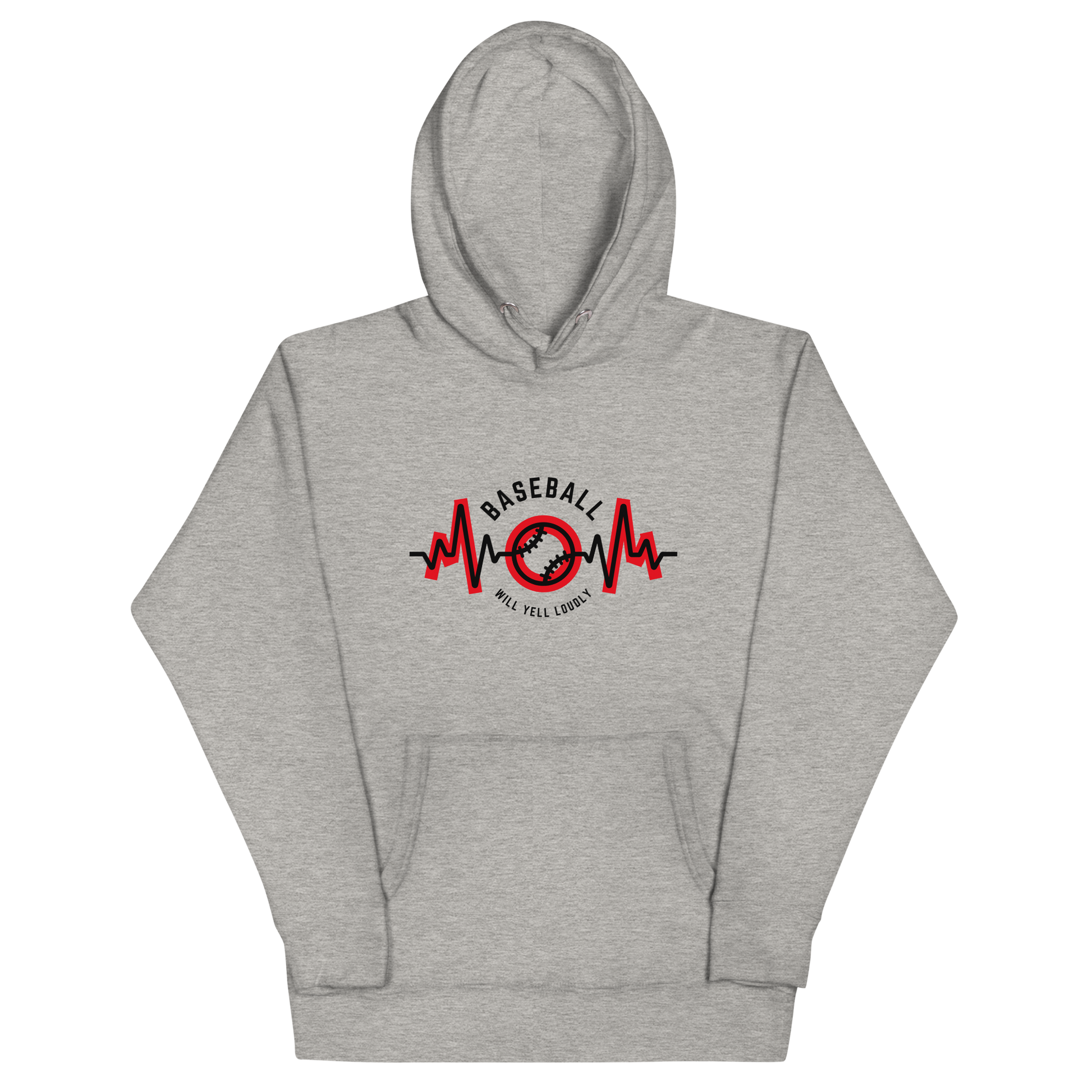 Carbon Grey Cotton/Poly Blend Women's Hoodie (Baseball Mom)