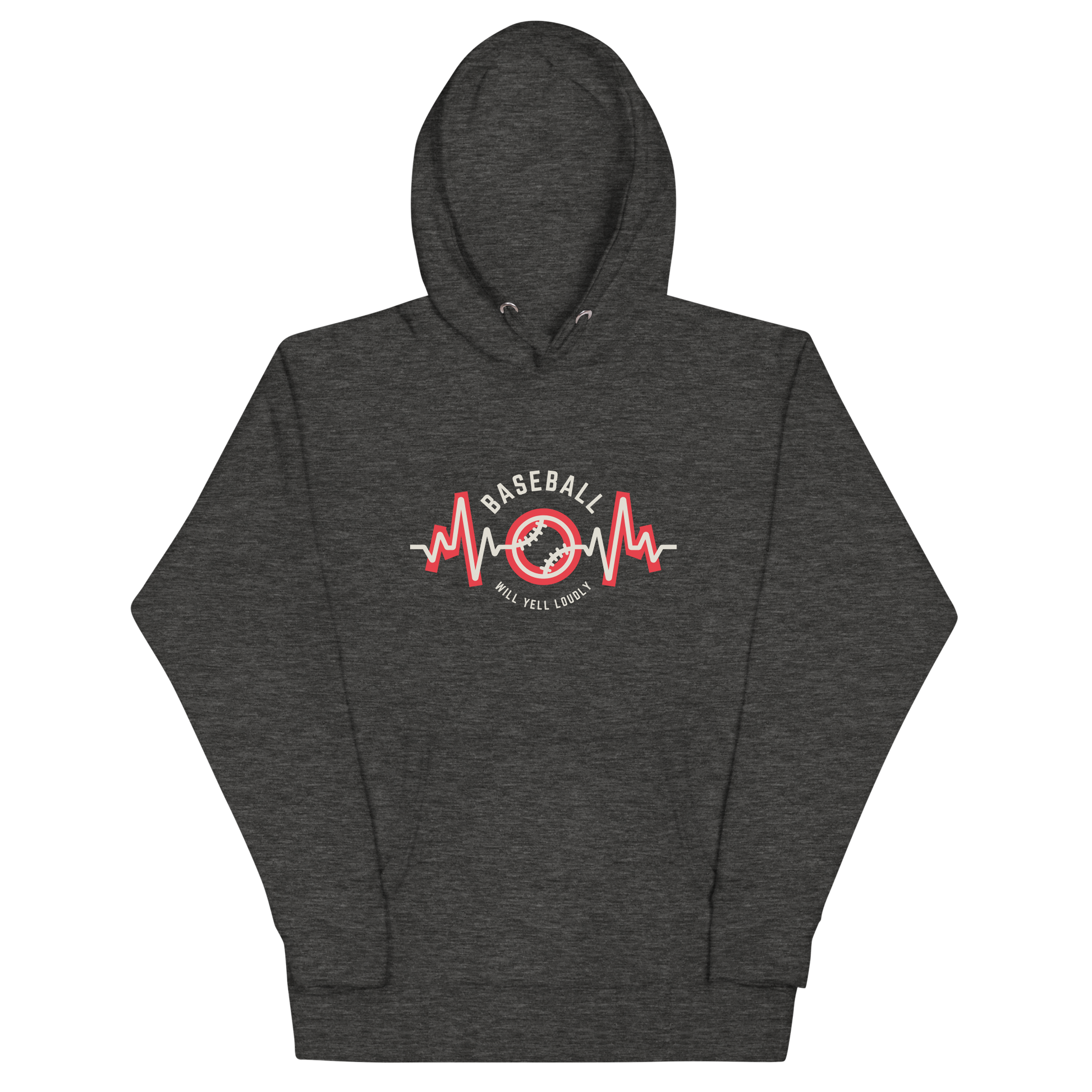 Charcoal Heather Cotton/Poly Blend Women's Hoodie (Baseball Mom)