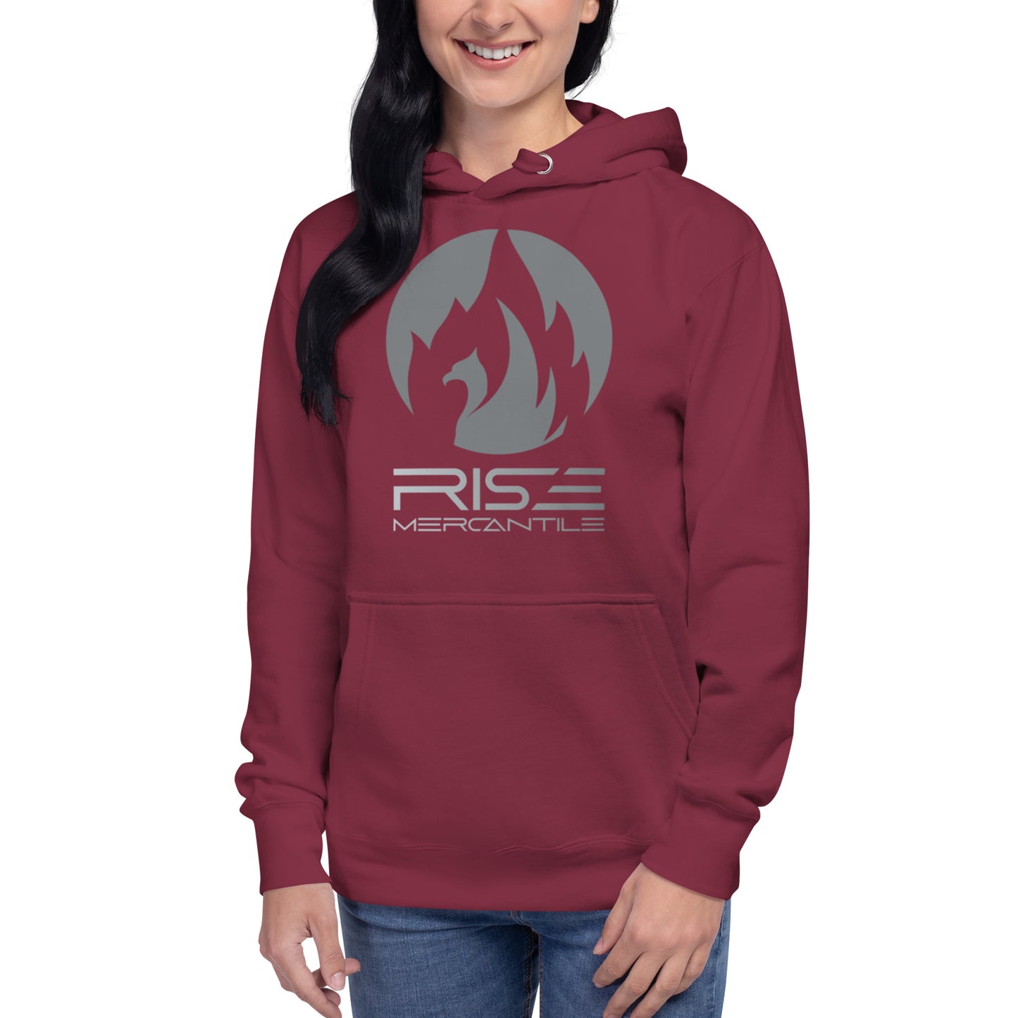 Rise Mercantile Grey Logo Hoodie Unisex