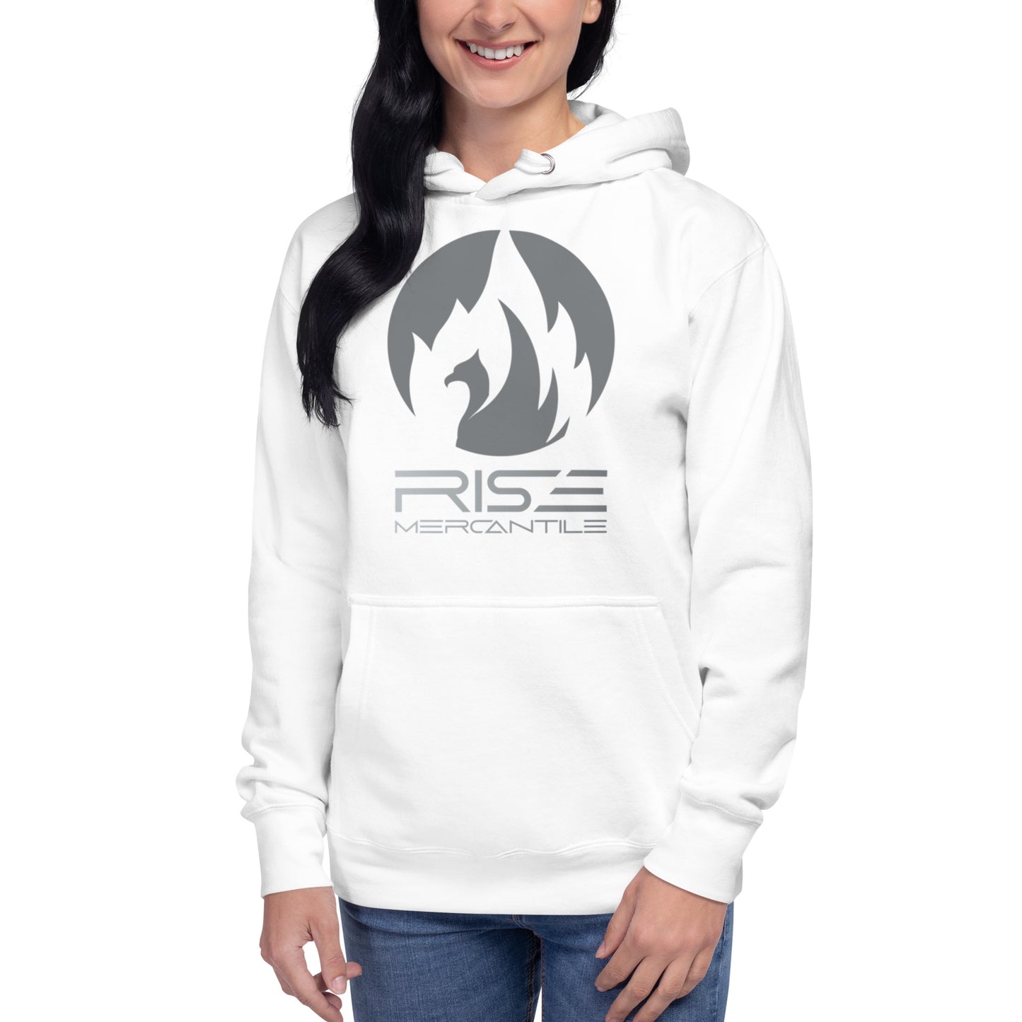 Rise Mercantile Grey Logo Hoodie Unisex